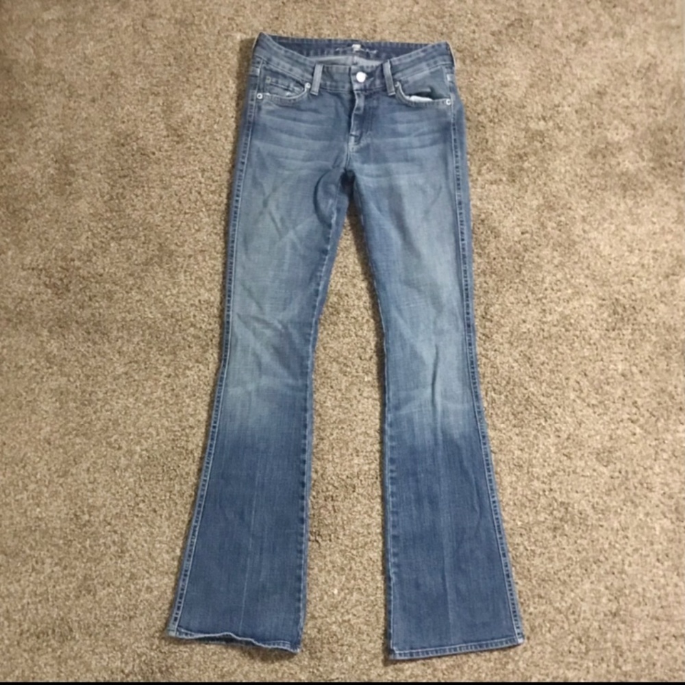 7 For All Mankind Denim Low Rise Flare Bootcut Jeans